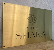 Brass metal business sign, custom text and design engraved onto real brass, other metals also available - 3Dprintshed