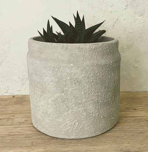 Distressed Concrete / Stone Plant Pot - Rustic Jar Shaped Planter - Eco Friendly