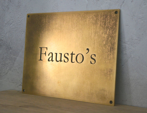 Antique brass sign, aged brass plaque with patina - made to order by 3Dprintshed