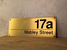 Brass address plaque, brass metal house sign, hand-made from real brass or other metals by 3Dprintshed