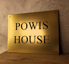 Engraved brass house sign, custom brass text plaque, custom-made by 3Dprintshed