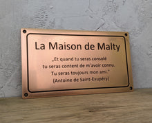 Bronze plaque with custom text, solid bronze house sign, made to order from real bronze - 3Dprintshed