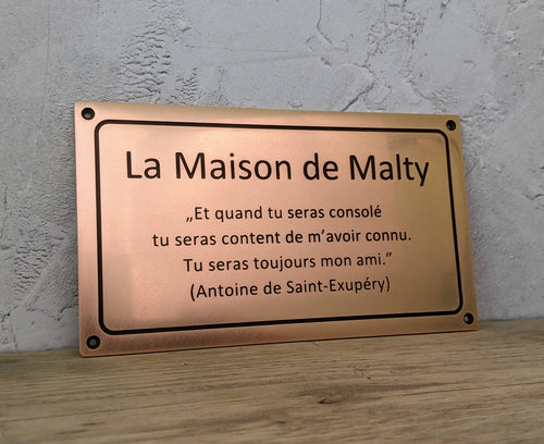 Bronze plaque with custom text, solid bronze house sign, made to order from real bronze - 3Dprintshed