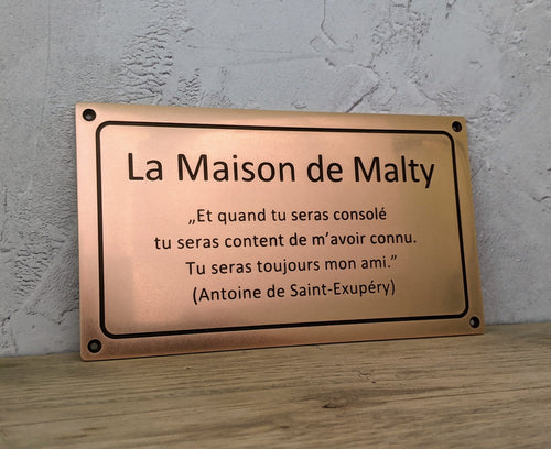 Bronze plaque with custom text, solid bronze house sign, made to order from real bronze - 3Dprintshed