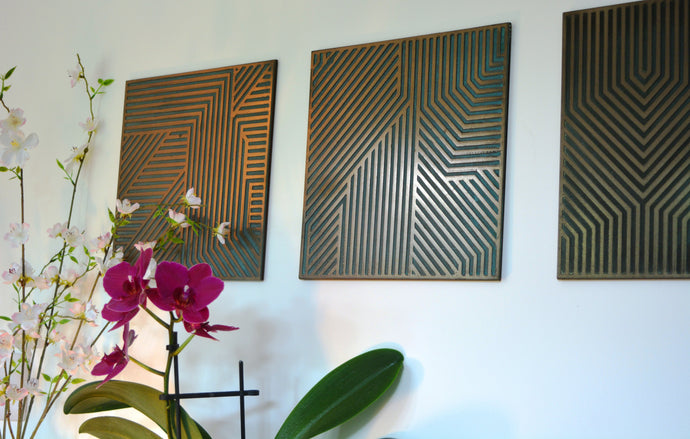 1-Minute-Make: Bronze Geometric Lines Wall Art - 3D Printed