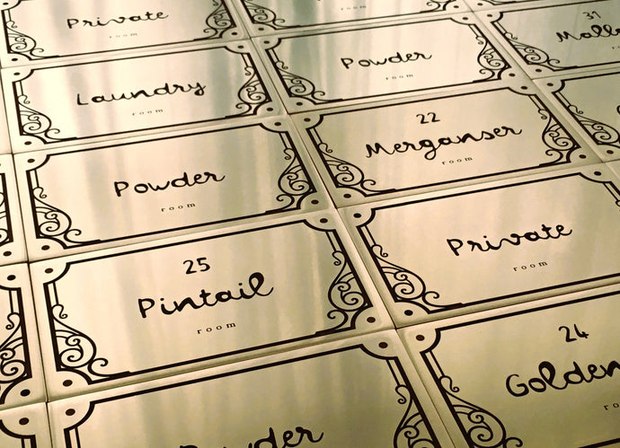 Recent Work: 19 Polished Brass Hotel Rooms Signs