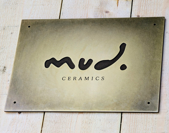 Recent Work for a Fellow Maker - Vintage Brass Plaque for Mud Ceramics