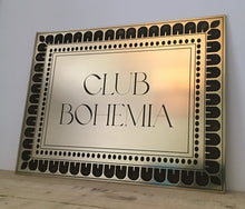 Brass business sign with very detailed custom engraving, made to order by 3Dprintshed.