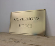 Brass house signage with custom text and font deeply engraved into solid brass metal - 3Dprintshed.