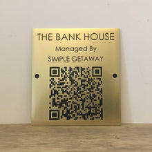 Brass sign with QR and custom text, made from real brass - 3Dprintshed 
