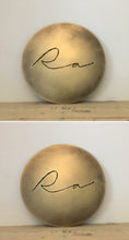 Two vintage brass discs with custom engraved logo, made by 3Dprintshed