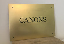 Brass business sign with custom logo engraved, made by 3Dprintshed
