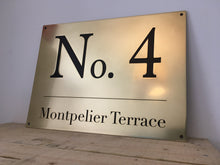 Brass house number sign, solid brass address plaque with custom engraved design, made by 3Dprintshed