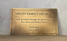 Antique brass dedication plaque with border, made by 3Dprintshed