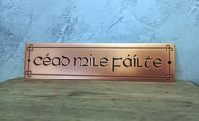 Celtic engraved plaque in solid copper.