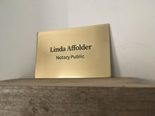 Custom business sign with engraved logo or text, made from solid brass by 3Dprintshed