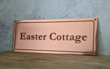 Copper house name sign, house plaque made from thick real copper.