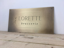 Vintage look business sign, made from antiqued solid brass by 3Dprintshed