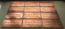Antiqued copper signage with custom engraved text, made on demand by 3Dprintshed