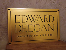 Custom brass business sign, personalized brass metal plaque, made to order by 3Dprintshed