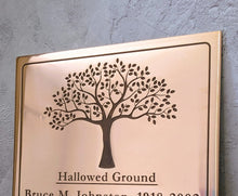 Solid bronze memorial plaque, commemoration sign made in polished bronze with custom engraved design, made by 3Dprintshed.