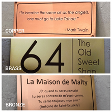 Bronze, copper and brass plaques & signs, custom-made to order and deeply engraved, made from thick metal - 3Dprintshed