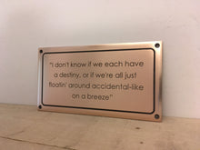 Solid bronze sign with engraved custom quote, made in solid bronze by 3Dprintshed 