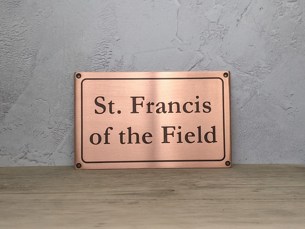 Custom Engraved 1x3 Gold, Silver, Copper Or Bronze Plaque Plate Tag For Wall Or Door