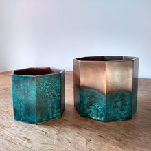 Rustic Bronze Planters - Aged Bronze Plant Pots - Unique Metal Planters